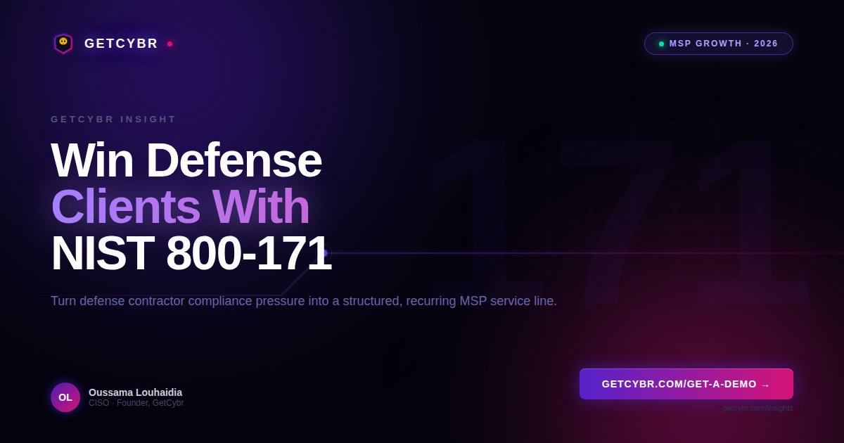 MSP building a NIST 800-171 compliance service line for defense contractors