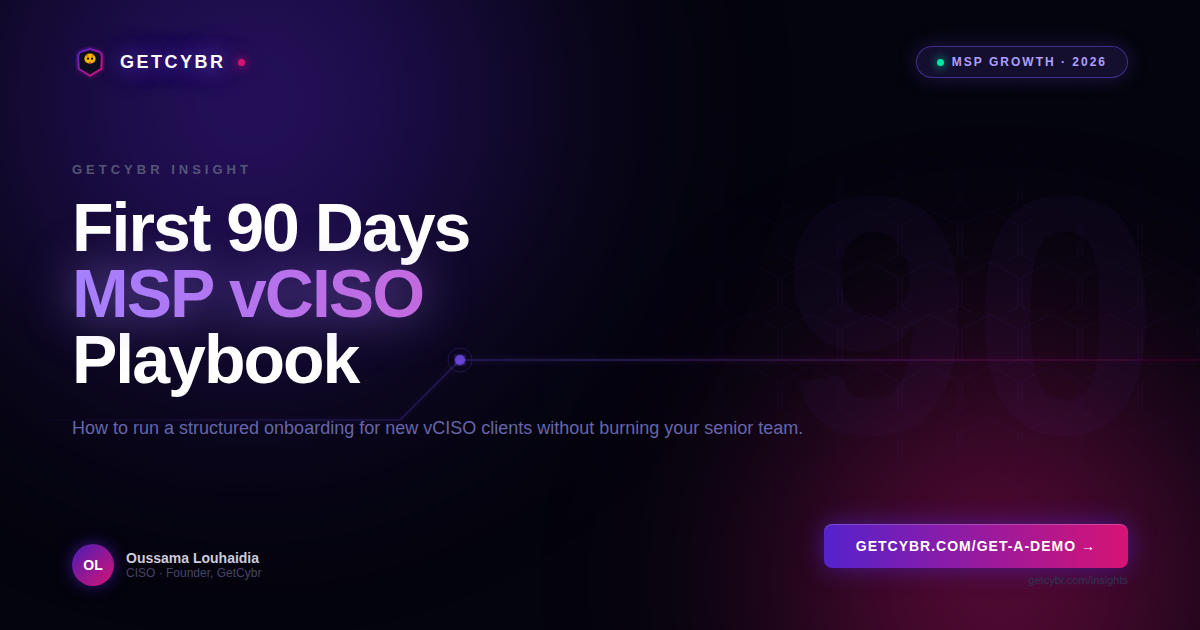 MSP vCISO reviewing a 90‑day onboarding plan with a client